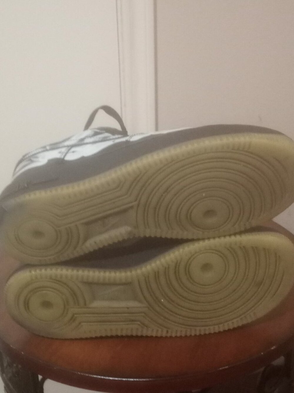 Nike Air Force 1 Low '07 QS Black Skeleton Size 6 Pre-Owned BQ7541-001 - Picture 3 of 12